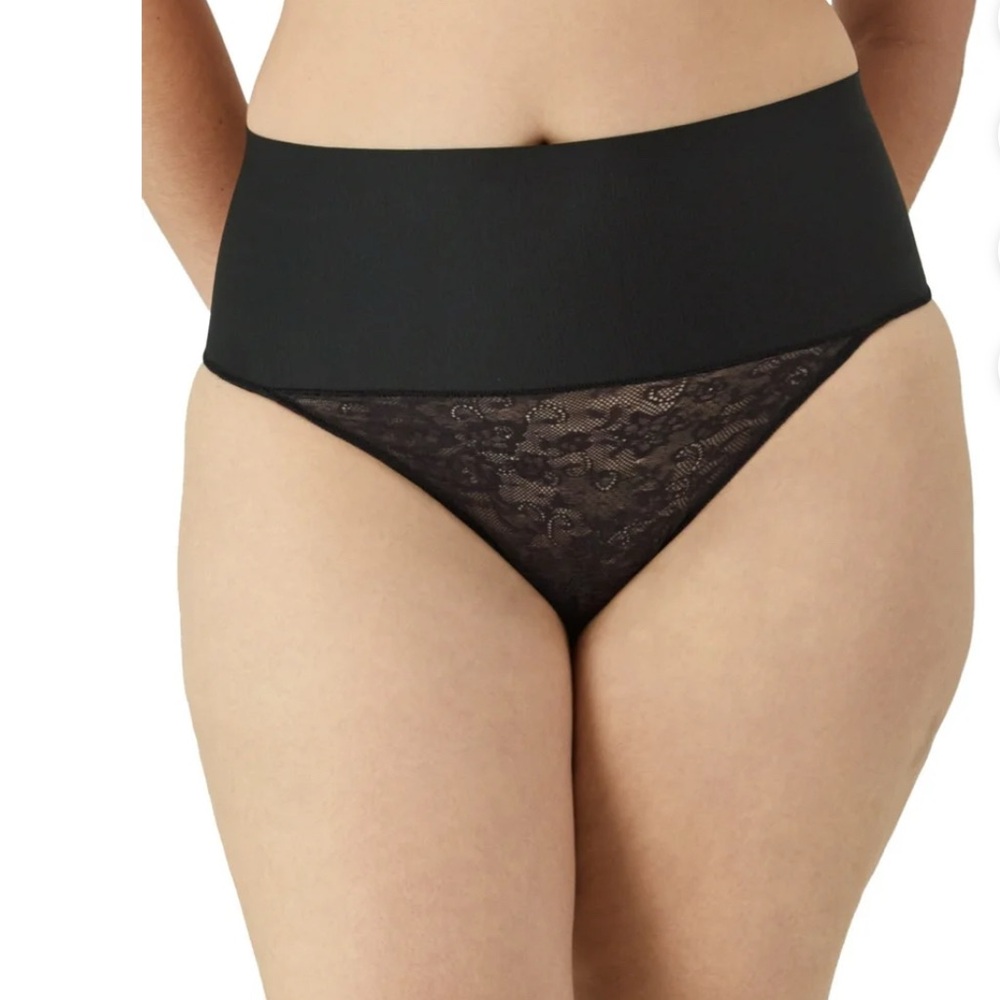 NWT maiden form shaper thong 3X black 1354